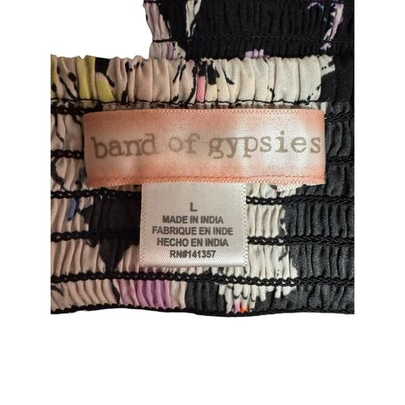 Band Of Gypsies Womens Size Large Sapphire Trendz Black Floral Halter Jumpsuit - Picture 9 of 11